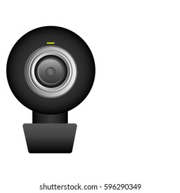 black computer camera icon, vector illustraction design