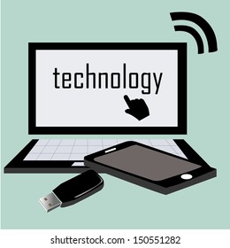 black computer with black cellphone ready to be used