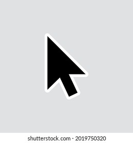 Black Computer Cursor, UI Element pointer vector mouse symbol