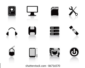 black computer equipment icon