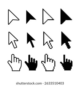 Black Computer Finger Pointers Vector Illustration