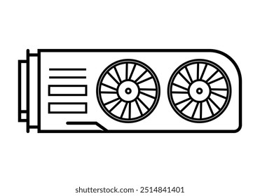 Black computer graphics card icon
