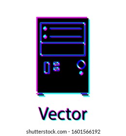 Black Computer icon isolated on white background. PC component sign.  Vector Illustration