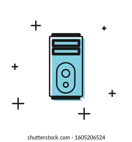 Black Computer icon isolated on white background. PC component sign.  Vector Illustration