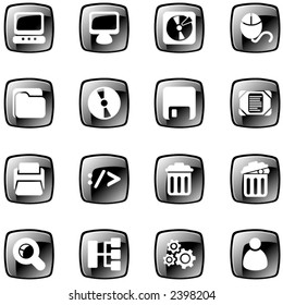 Black computer icons