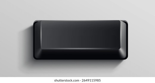 Tecla de computadora negra sobre fondo blanco. Ilustración vectorial