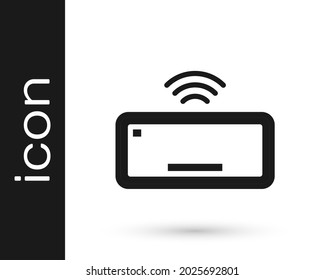 Black Computer keyboard icon isolated on white background. PC component sign.  Vector