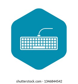 Black computer keyboard icon in simple style isolated vector illustration