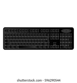 black computer keyboard icon, vector illustraction design