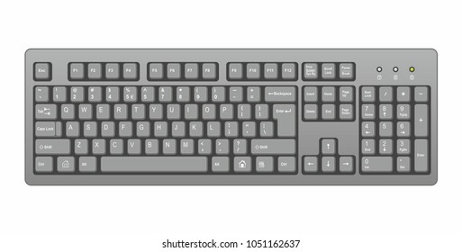 Black computer keyboard. isolated on white background