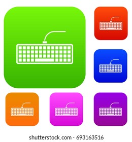 Black computer keyboard set icon in different colors isolated vector illustration. Premium collection