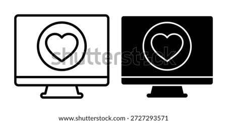Black computer love icon bundle representing favorites, likes, appreciation, and emotional feedback.