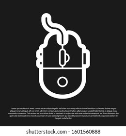 Black Computer mouse gaming icon isolated on black background. Optical with wheel symbol.  Vector Illustration