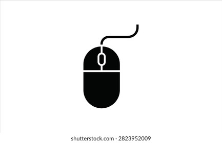 Black computer mouse icon with a scrolling wheel