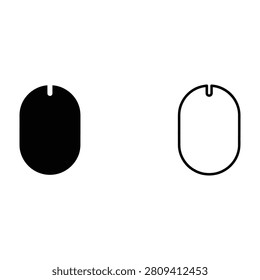 A black computer mouse icon and a white outlined computer mouse icon