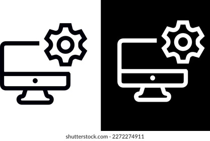Black Computer Service icon vector design 