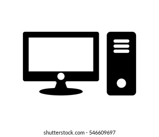 black computer silhouette technology device technology image vector icon