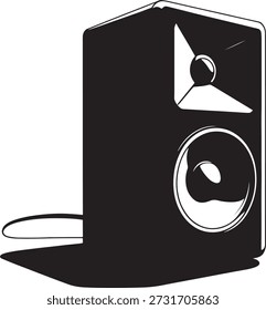 Black computer speaker with sleek design and modern audio technology providing high quality sound for multimedia and entertainment purposes.
