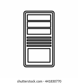 Black computer system unit icon in outline style isolated on white background