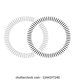 black concentric shapes that makes a two intersected rings. abstract geometric shapes. suitable for logo, product branding etc.