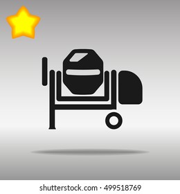 black Concrete mixer Icon button logo symbol concept high quality on the gray background