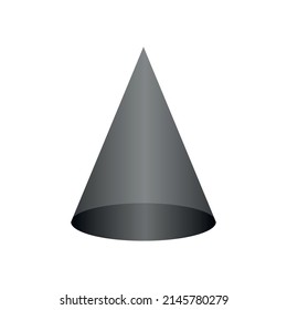 Black cone basic simple 3d shape isolated on white background