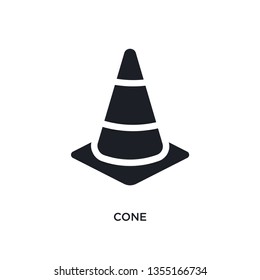 black cone isolated vector icon. simple element illustration from football concept vector icons. cone editable black logo symbol design on white background. can be use for web and mobile