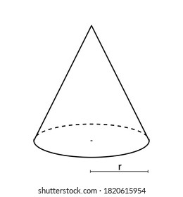 Black cone line on white background