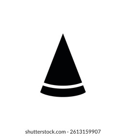 Black Cone Silhouette With Curved Line Vector Illustration Design Element