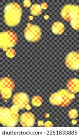 Black Confetti Background Transparent Vector. Dot Twinkle Template. Abstract Illustration. Blur Flare Stardust Card. Yellow Firework.