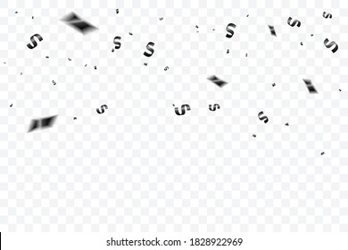 Black Confetti. Celebration Event & Birthday. Halloween Party Background. Vector Illustration