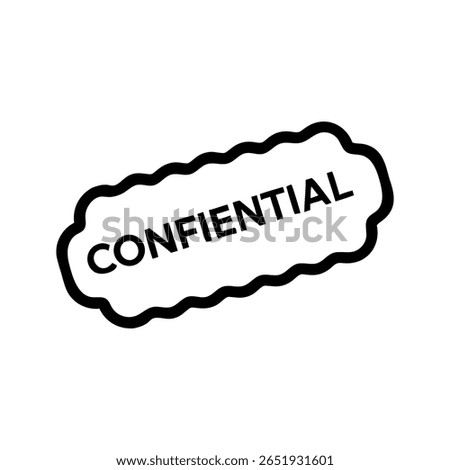 Black confidential stamp on white background text word