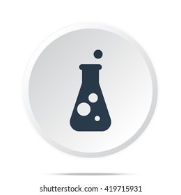 Black Conical Flask icon on white web button