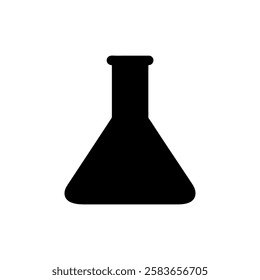 Black conical flask silhouette vector illustration on white background
