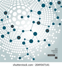 Black connect element in modern style on abstract geometric background. Network connection structure. Business network concept. Technology background