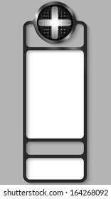 black connected  frames for any text with plus sign