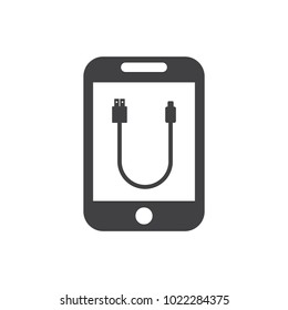 black connector with shadow. concept of connection, standard input, booster charge, signal, equipment, innovation. flat style trend modern design vector illustration on background