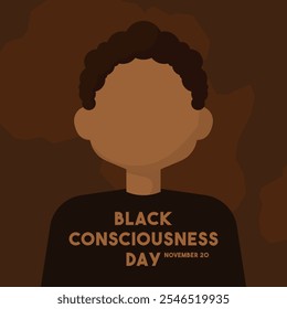 Black Consciousness Day. November 20. Flat design vector. Poster, banner, card, background. Eps 10.