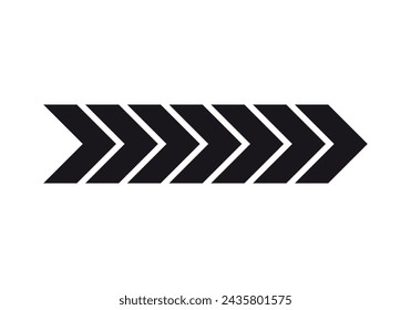 Black consecutive arrow icon on white background.