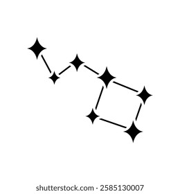 Black constellation stars icon flat vector design