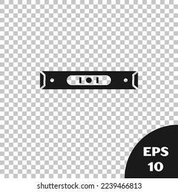 Black Construction bubble level icon isolated on transparent background. Waterpas, measuring instrument, measuring equipment.  Vector Illustration