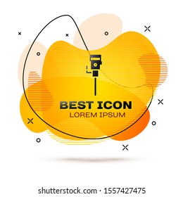 Black Construction jackhammer icon isolated on white background. Abstract banner with liquid shapes. Vector Illustration