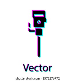Black Construction jackhammer icon isolated on white background.  Vector Illustration