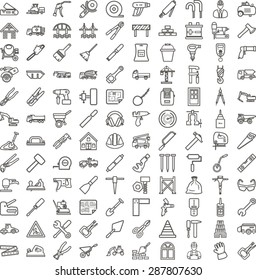 Black construction lines symbols