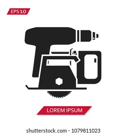 black construction tools silhouette vector icon