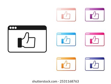 Black Consumer or customer product rating icon isolated on white background. Set icons colorful. Vector