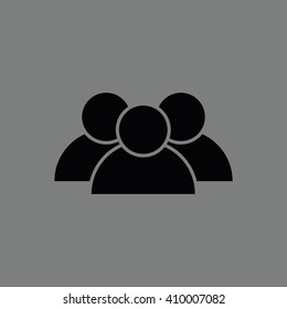 Black contact vector icon. Gray background