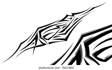 Black contemporary background on white. Illustration for design
