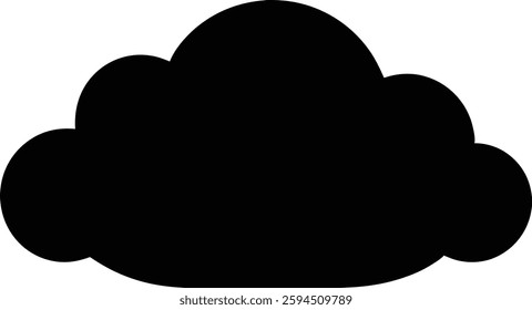 black contour cloud weather icon isolated, vector illustration. Cloud  silhouette vector illustration