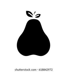 black contour delicious pear fruit icon